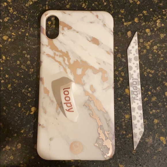 Loopy Case Accessories - Rose gold marble Loopy for iPhone XS Max